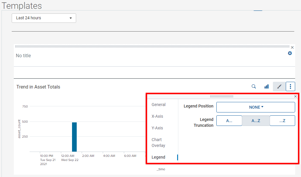 The Legend tab in the Visualization properties dialog